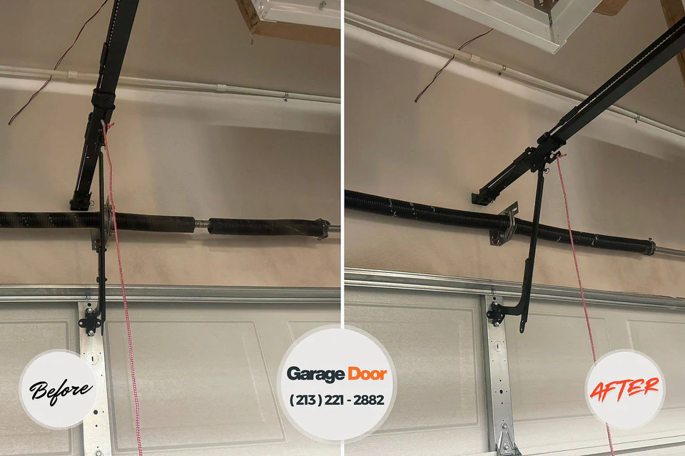 Before and after: garage door repair Ashland Heights, SD